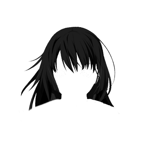 Anime Girl Black Hair Background PNG
