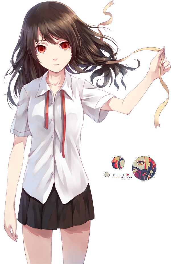 Anime Girl With Brown Hair Background PNG Image