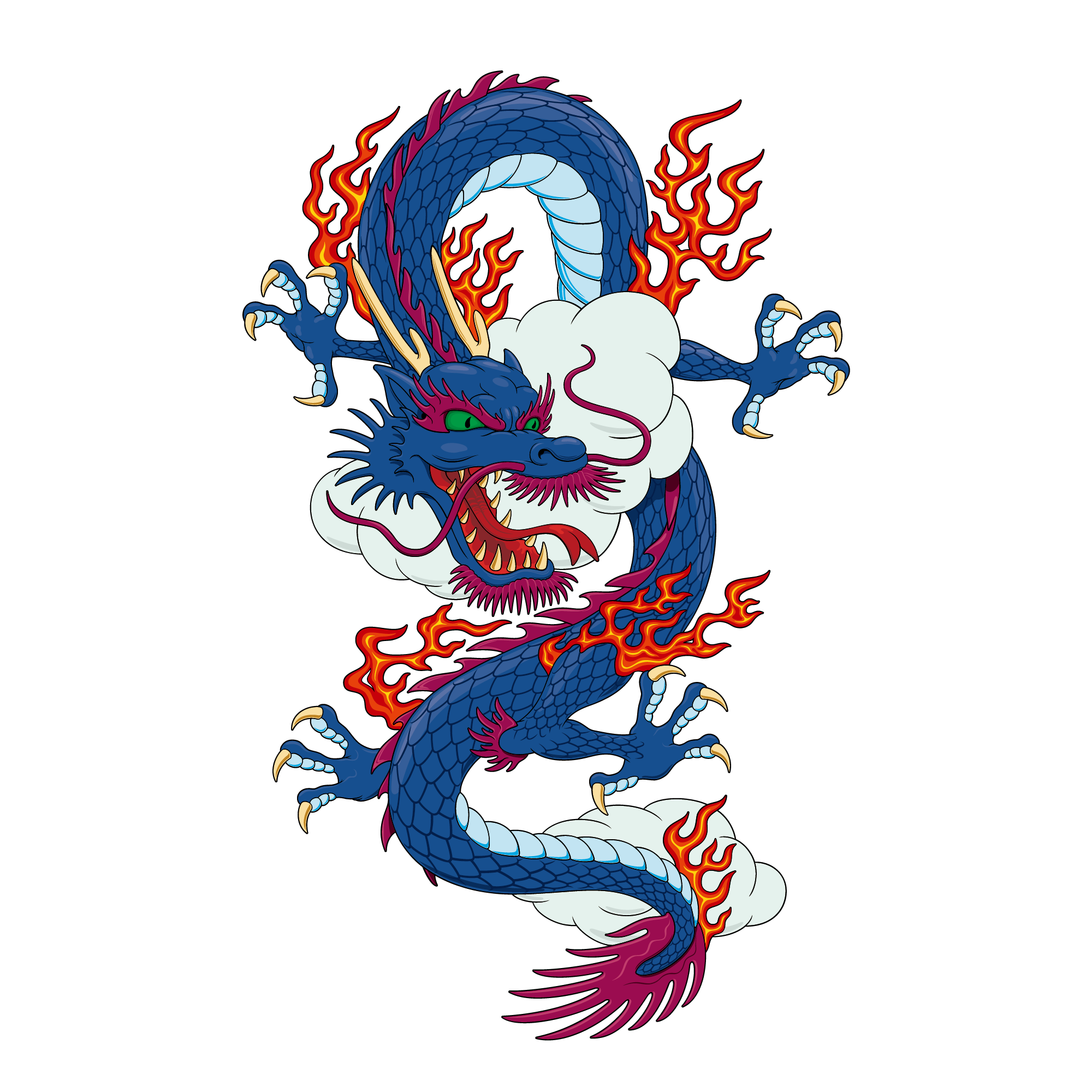 Japanese Dragon Background PNG