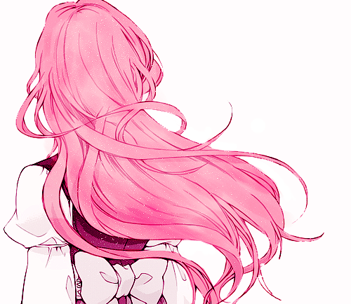 Pink Hair Anime Girl Background PNG
