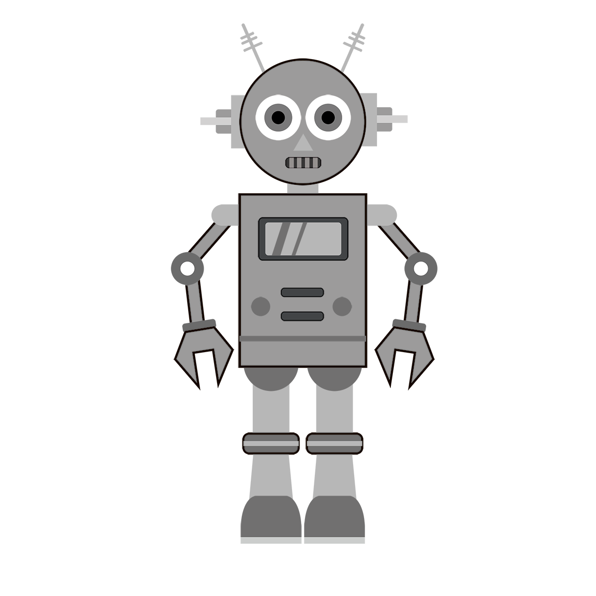 Grey Robot PNG Clipart Background