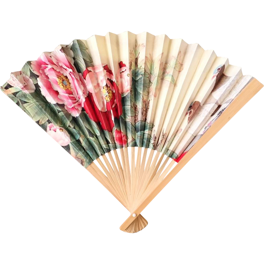 Antique Chinese Fan PNG Background