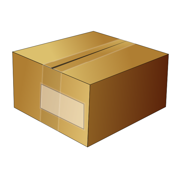 Closed Cardboard Box Transparent Background