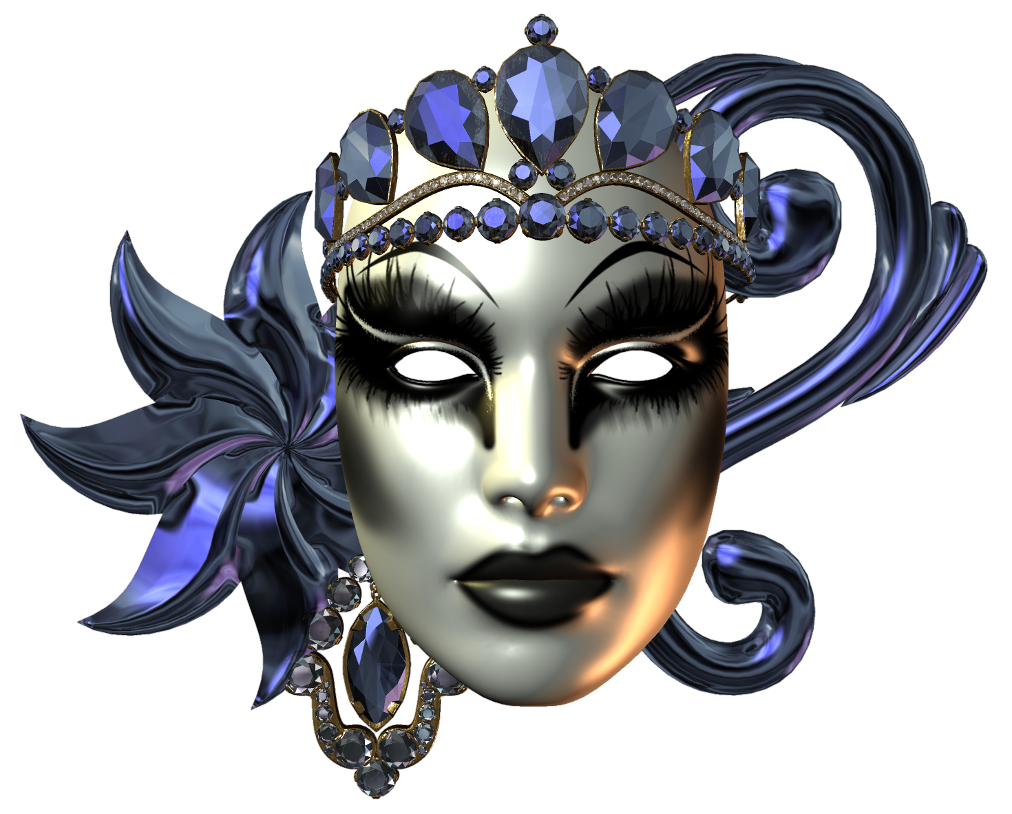 Gold Carnival Mask PNG HD Quality