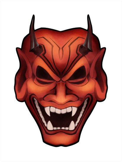 Red Devil Mask Background PNG Image