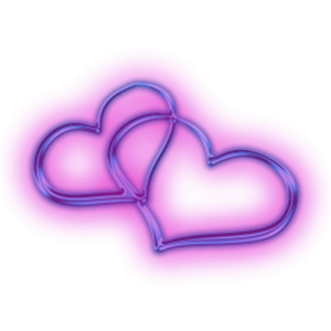 Two Attached Hearts Transparent Background