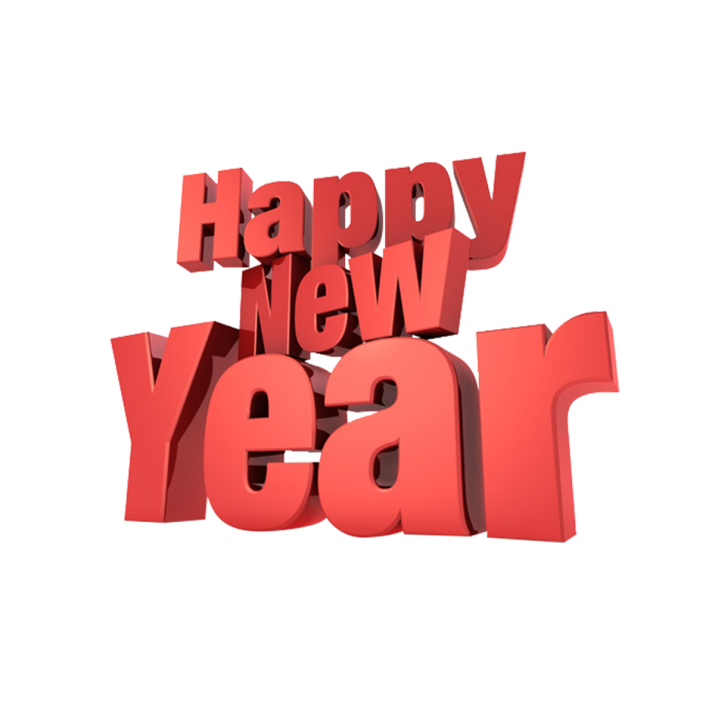 Happy New Year 3D Text PNG - PNG Play
