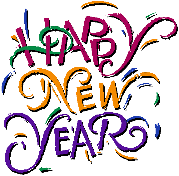Happy New Year Celebration Text Vector Transparent PNG