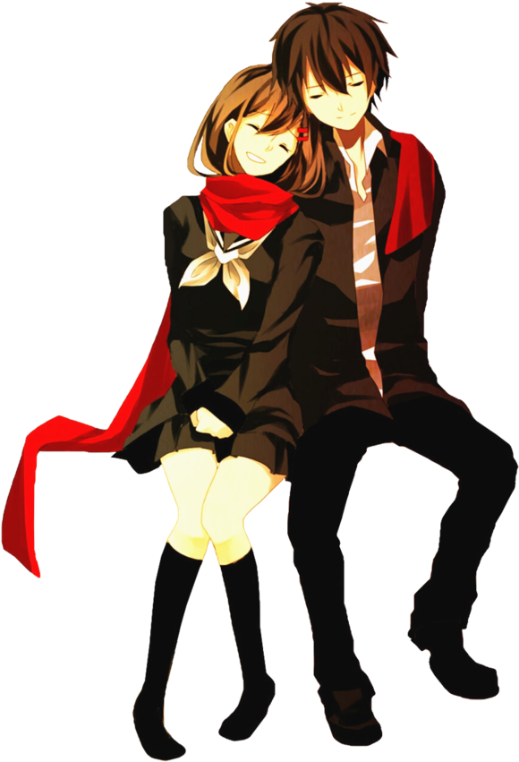 Anime Couple Black Dress Transparent PNG