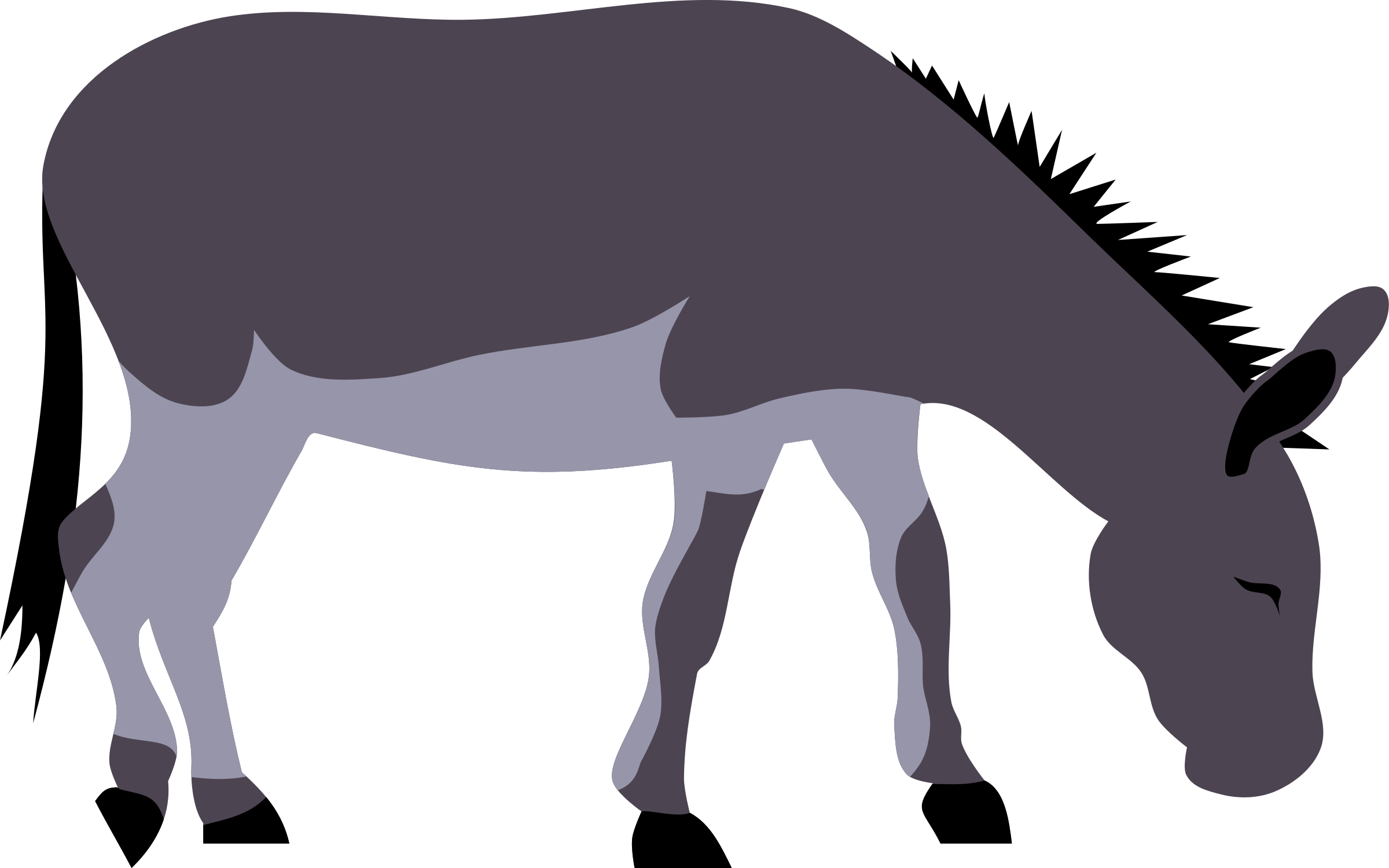 Donkey Gray Clipart Transparent PNG