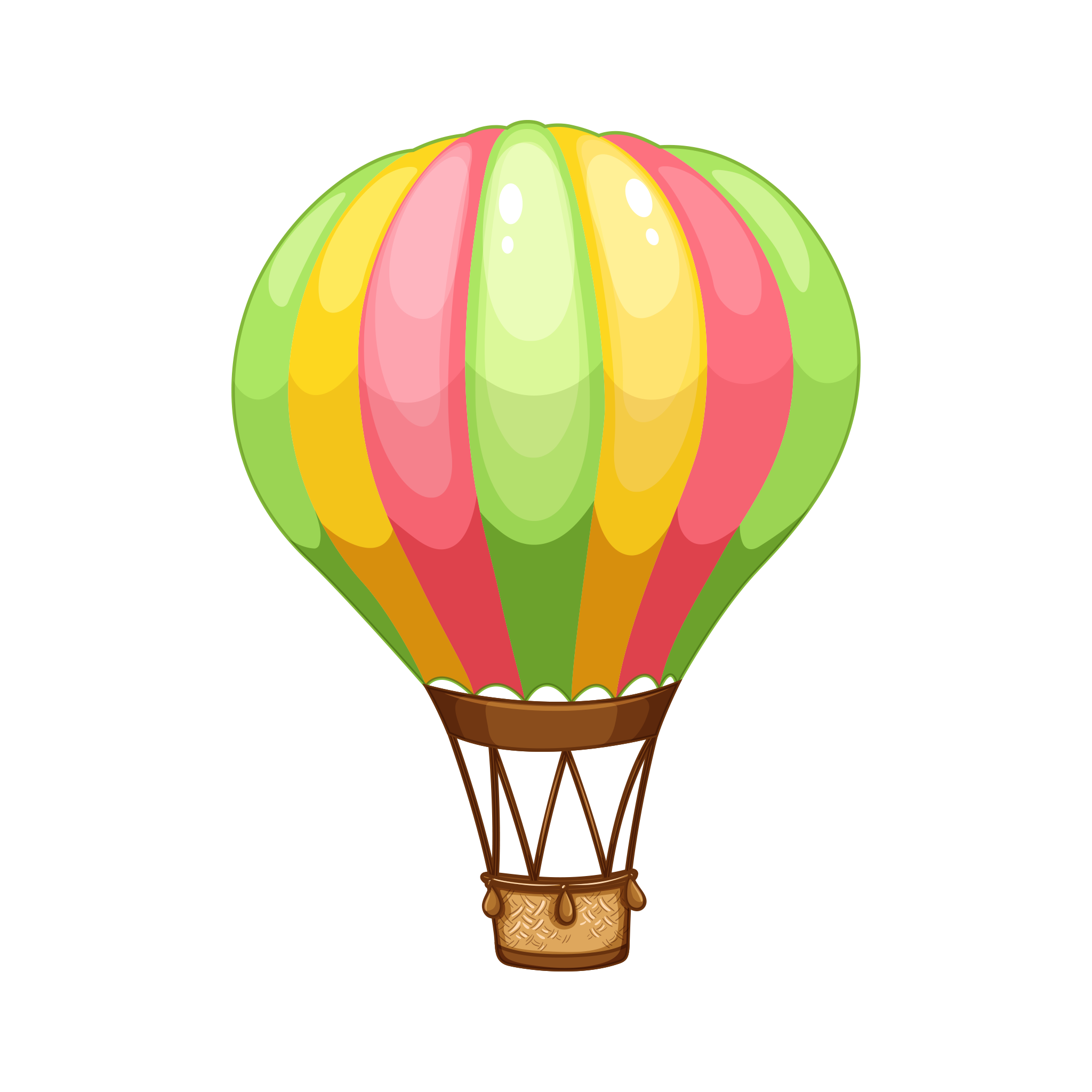 Coloful Hot Air Balloon Background PNG Image